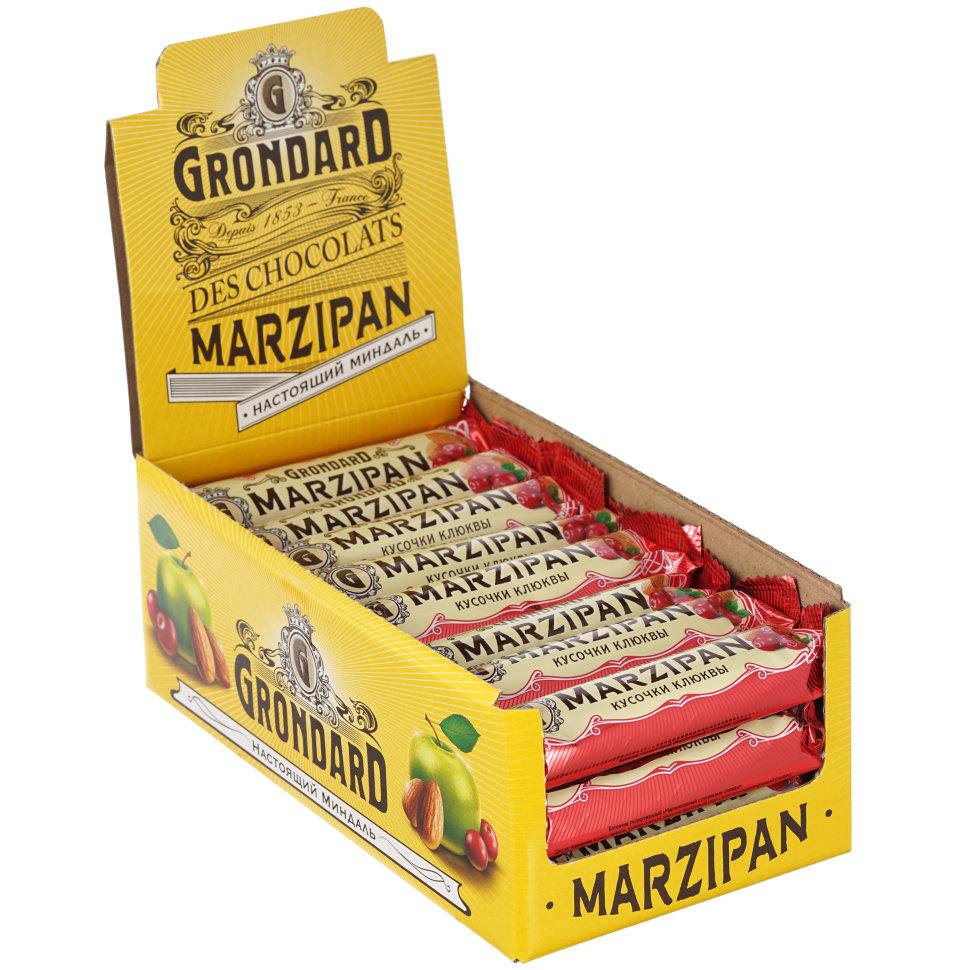  TM Grondard     (8415) Батончики глазированные Марципановые Клюква, (24шт по 50г)    в Санкт-Петербурге