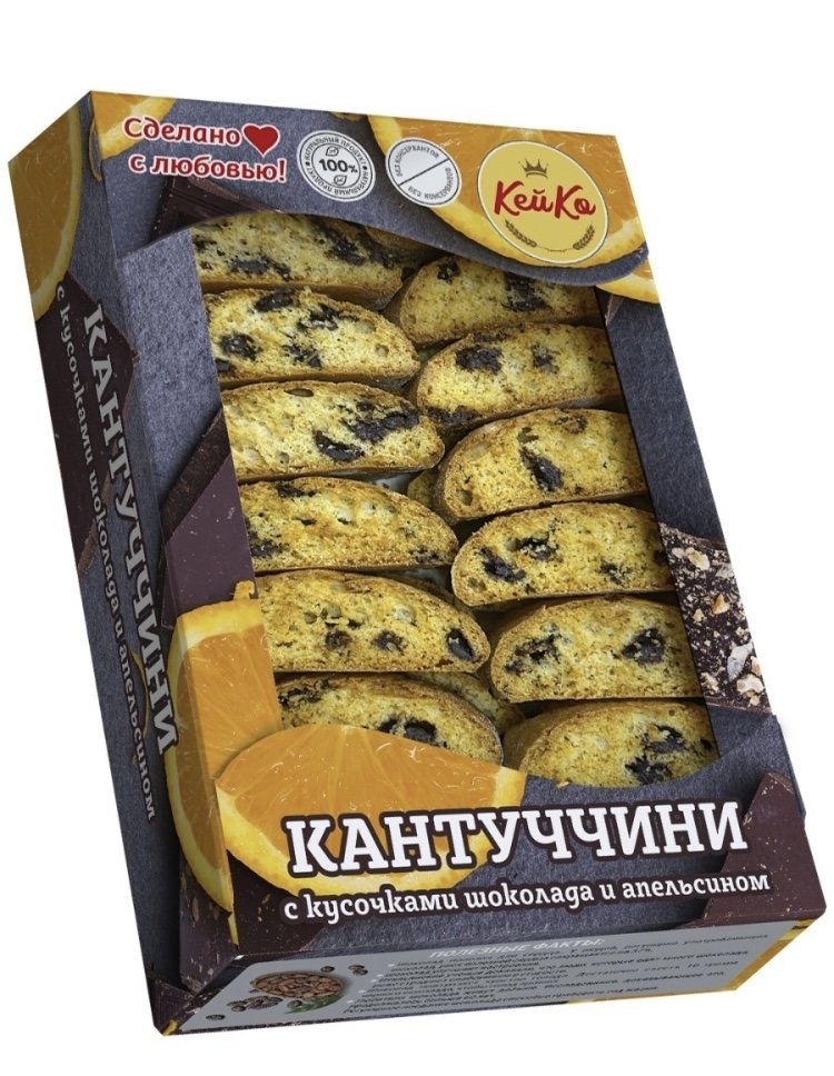  Кей Ко Кантуччини с кусочками шоколада и апельсином, 200г   в Санкт-Петербурге