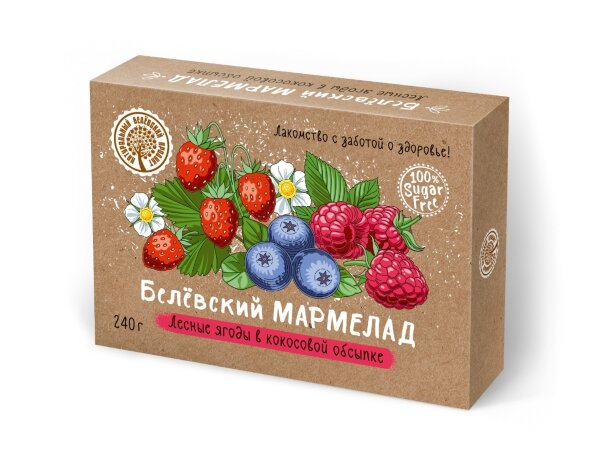 №2 Мармелад белевский на фруктозе 240г "ЛЕСНЫЕ ЯГОДЫ"  в Санкт-Петербурге