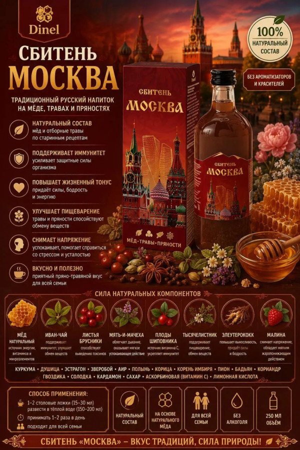 №3 Сбитень Москва, 250мл  в Санкт-Петербурге